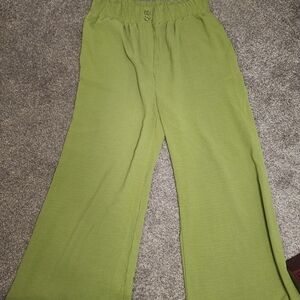 Green Wide-Leg Pants